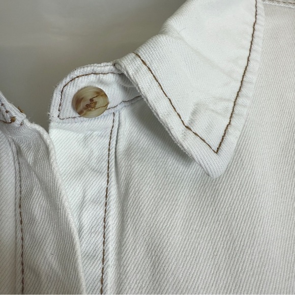 Thread Supply Denim Dress Blue Light Wash Size Large Pockets Western Long Sleeve - Picture 7 of 13